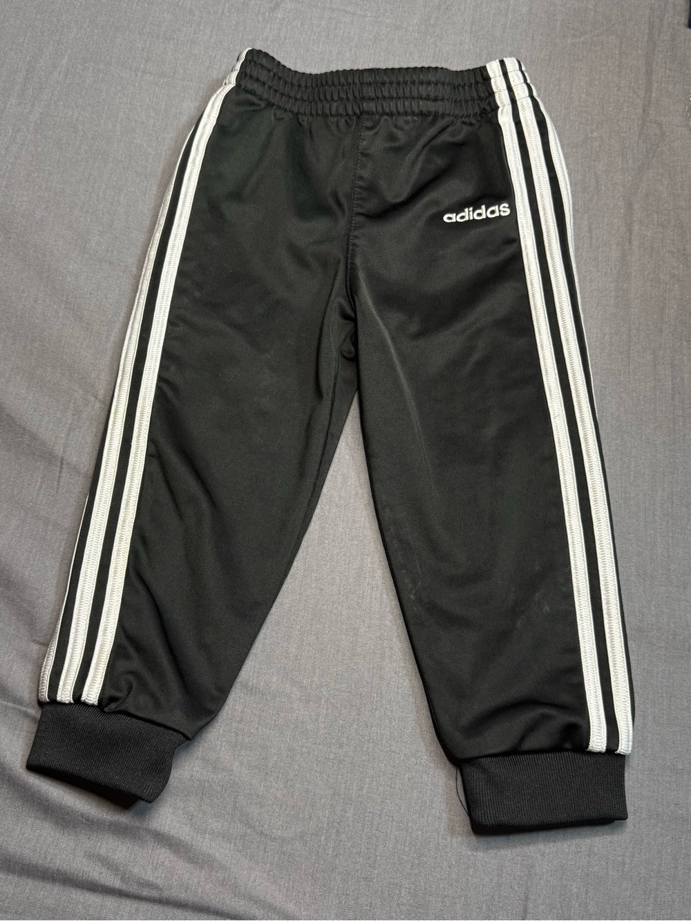 adidas Black Jogger Pants with White Triple Side Stripes